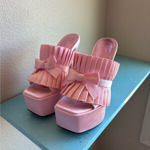 Dolls Kill SugarThrillz Pink Mule Heels